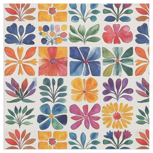 Mexican Folk Art Pattern-Patchwork Papel Picado Fabric