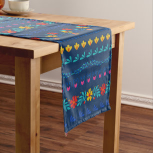 Mexican Folk Art Pattern Short Table Runner