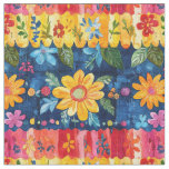 Mexican Folk Art Pattern-Textured Stripe Fabric