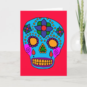 Mexican Folk Art Sugar Skull Card