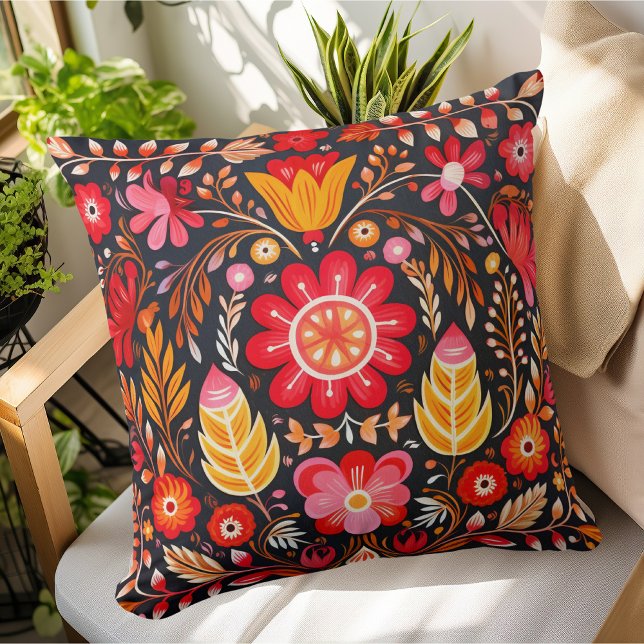 Mexican Folk Art Title  Throw Pillow (Creator Uploaded)