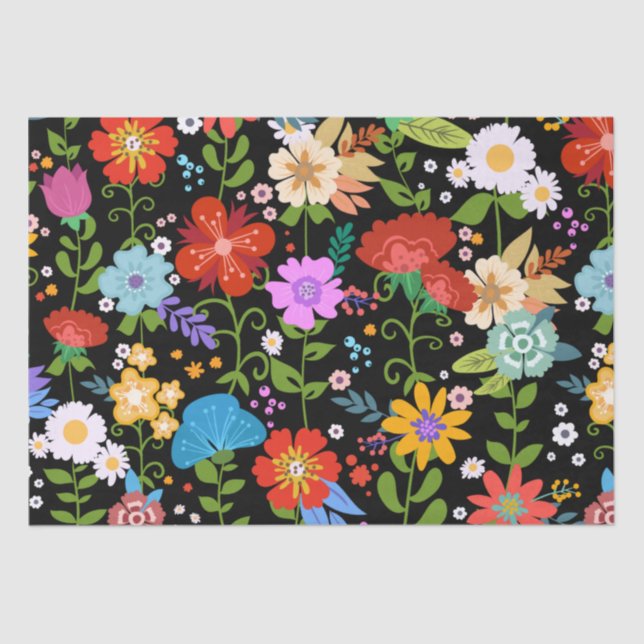 Mexican Folk Art Wedding Tissue Paper (Front)