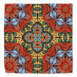 Mexican folk ethnic colorful seamless pattern  bandana