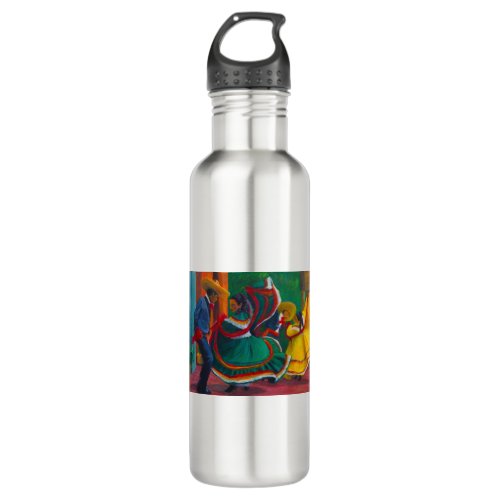 Mexican Folklorico Ballet Dancers Stainless Steel Water Bottle