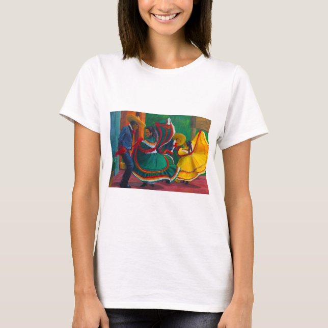 Mexican Folklorico Ballet Dancers T-Shirt (Front)