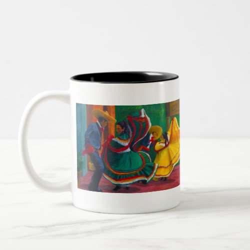 Mexican Folklorico Ballet Dancers Two_Tone Coffee Mug