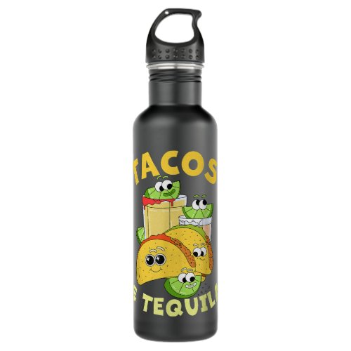 Mexican Food And Drink Tacos and Tequila  Stainless Steel Water Bottle