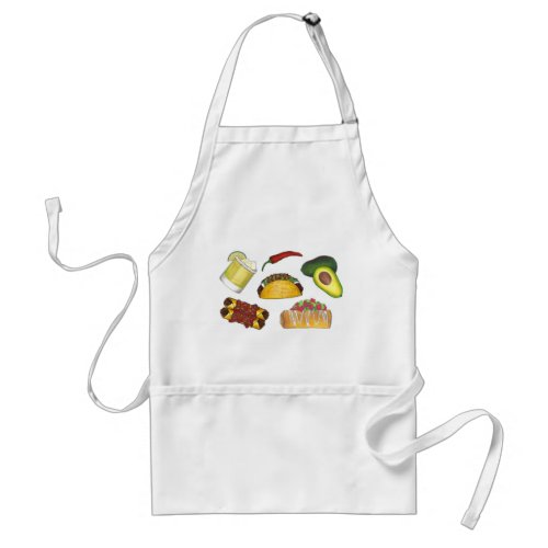 Mexican Food Avocado Taco Margarita Enchiladas Adult Apron