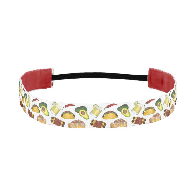 Mexican Food Avocado Taco Margarita Enchiladas Athletic Headband (Front)
