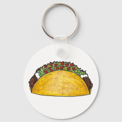 Mexican Food Beef Taco Tacos Foodie Gift Keychain
