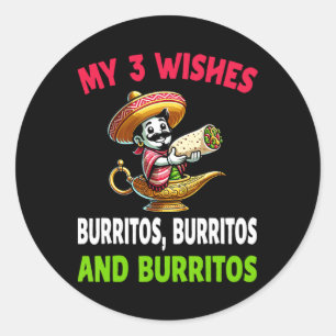 Mexican Food Burrito Funny Cinco De Mayo Classic Round Sticker