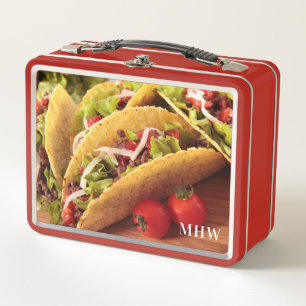 Mexican Food custom monogram lunch boxes