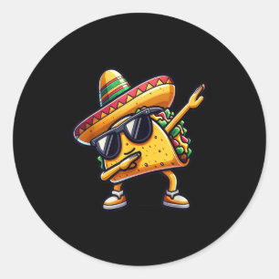 Mexican Food Dabbing Taco Classic Round Sticker