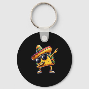 Mexican Food Dabbing Taco Keychain