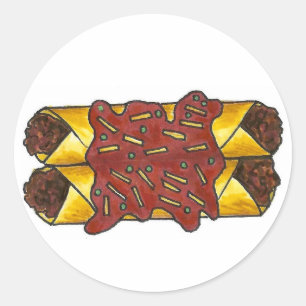 Mexican Food Enchiladas Black Bean Enchilada Classic Round Sticker