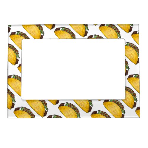 Mexican Food Foodie Taco Tex Mex Tacos Print Magnetic Photo Frame