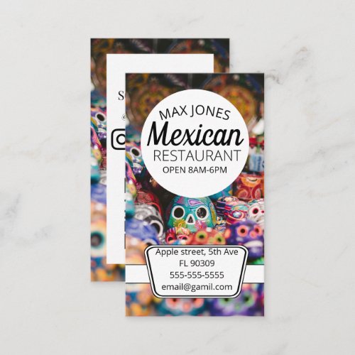 Mexican food fruit deli market fold craft business business card