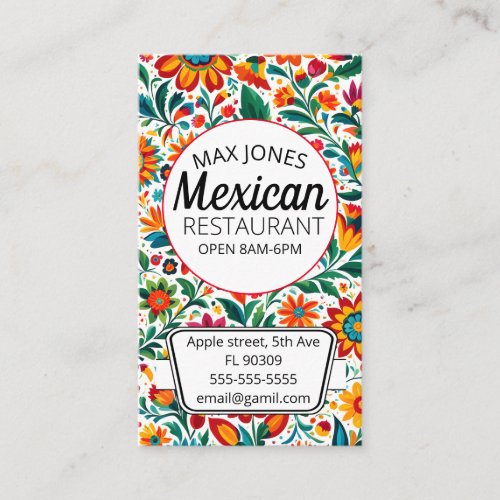 Mexican food fruit deli market fold craft business business card