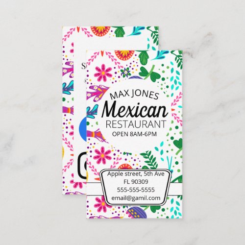 Mexican food fruit deli market fold craft business card