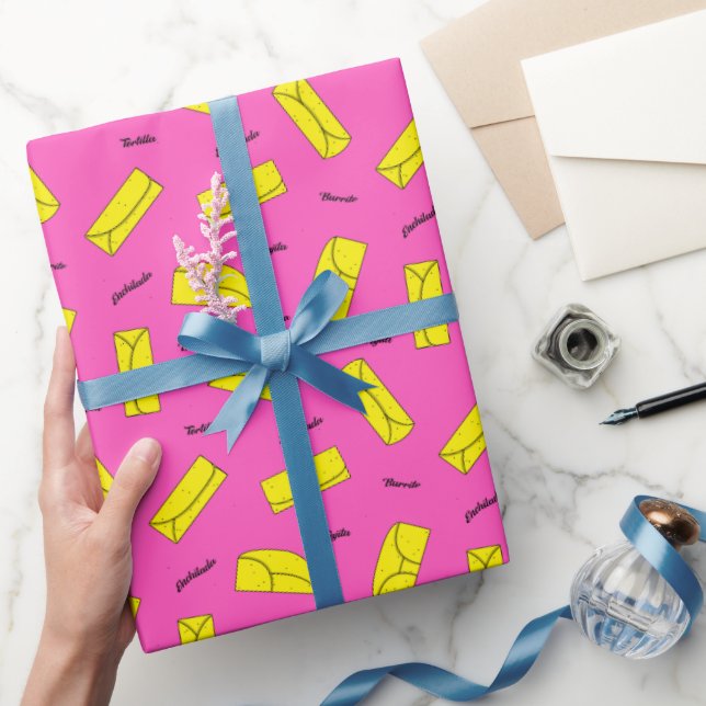 Mexican Food Illustrated Tortilla Pattern Wrapping Paper (Gifting)