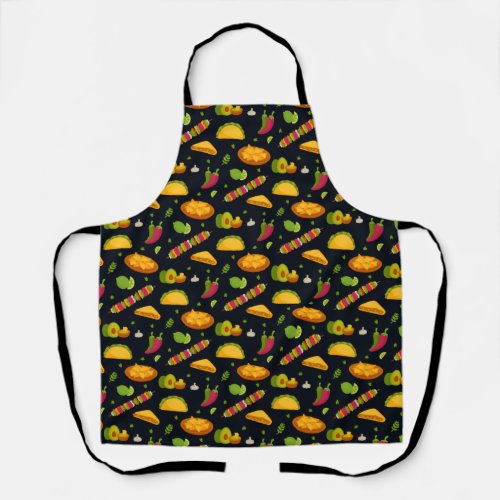 Mexican Food Pattern Mexican Foodie Cute Summer Apron