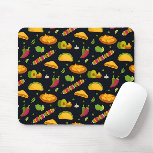 Mexican Food Pattern Mexican Foodie Cute Summer Mouse Pad