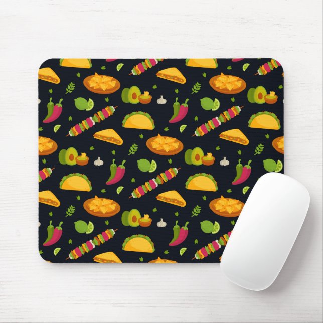 Mexican Food Pattern Mexican Foodie Cute Summer Mouse Pad (With Mouse)
