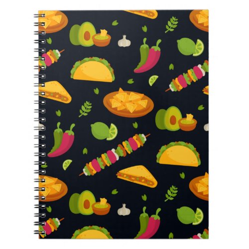 Mexican Food Pattern Mexican Foodie Cute Summer Notebook