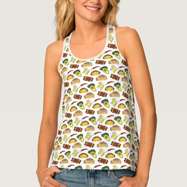 Mexican Food Taco Margarita Enchiladas Avocado Tank Top (Front)