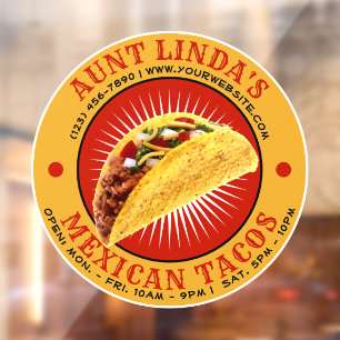 Mexican Food Taco Template Window Cling