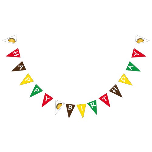 Mexican Food Taco Tuesday Twosday 2nd Birthday Bunting Flags