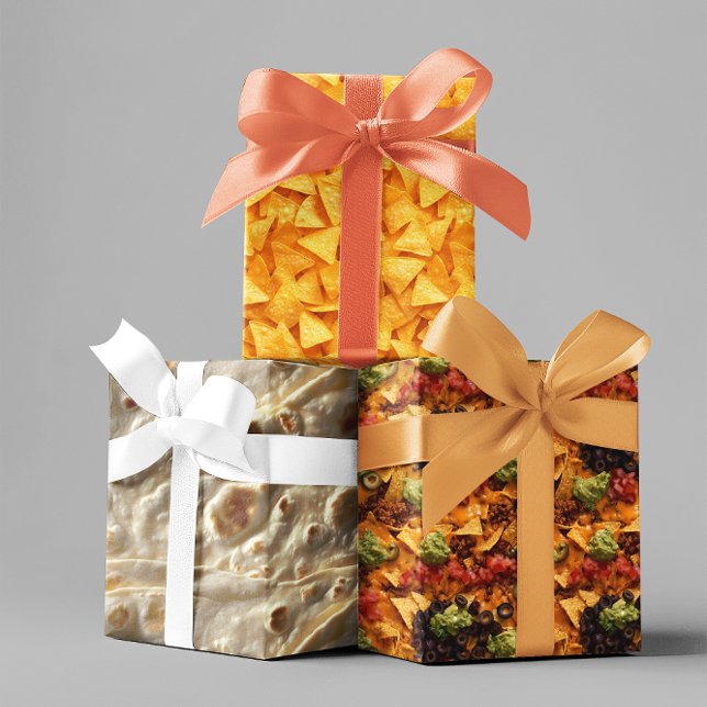 Mexican Food Tortilla Chips Nachos Wrapping Paper Sheets (Creator Uploaded)