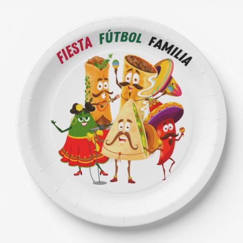 Mexican Football Fiesta Family Match Party Plate