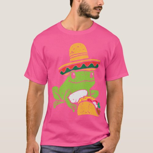 Mexican Frog Taco Sombrero Party Fiesta Cinco De M T_Shirt