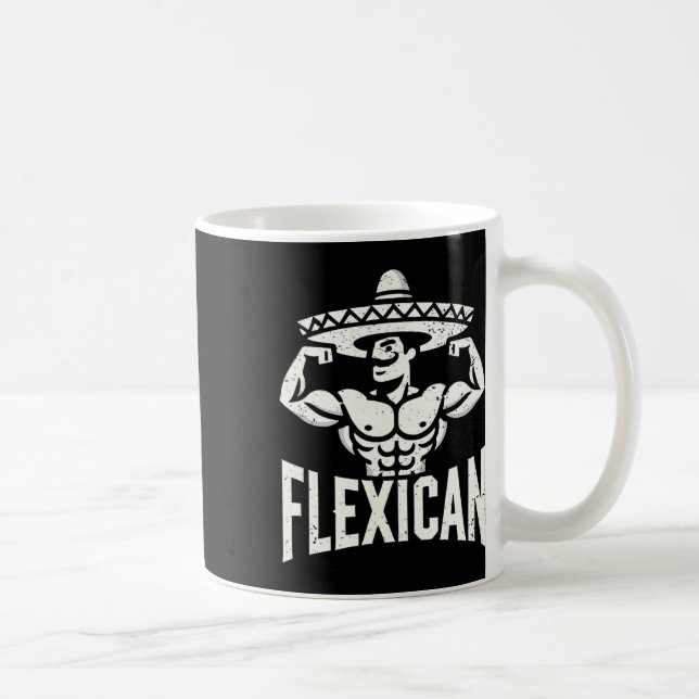 Mexican Funny Flexican Bodybuilding Flexing Muscle Coffee Mug (Right)