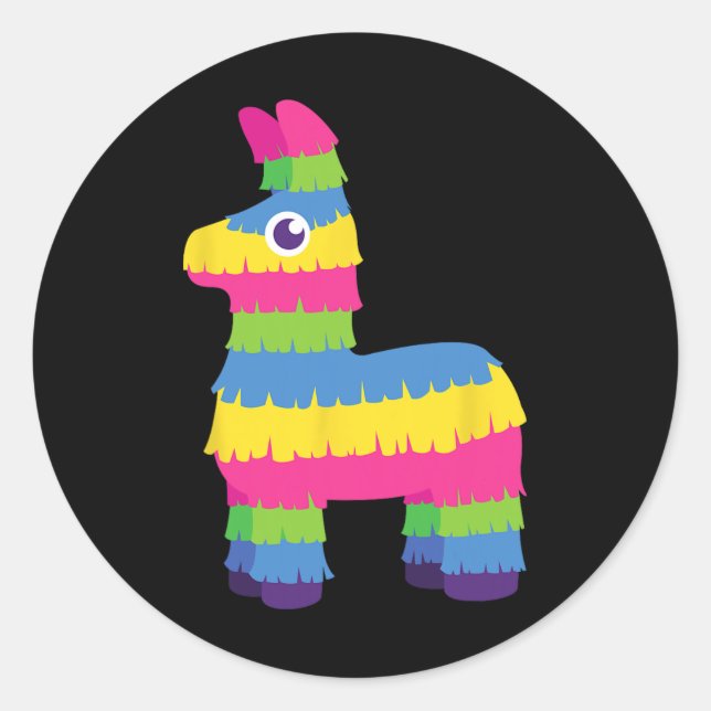 Mexican Funny Pinata Llama Cinco De Mayo  Classic Round Sticker (Front)