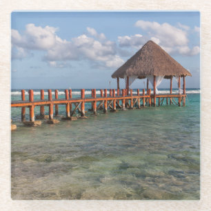 Mexican gazebo glass coaster