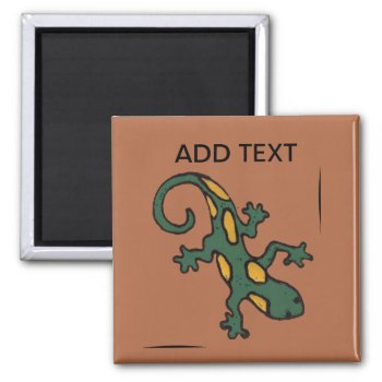 Mexican Gecko Tile  Add Text Magnet by figstreetstudio at Zazzle