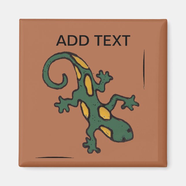 Mexican Gecko Tile, add text Magnet (Front)