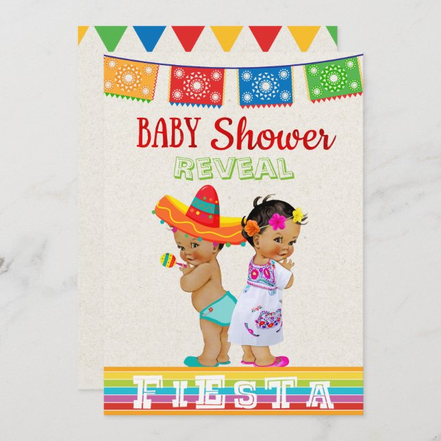 Mexican Gender Reveal Baby Shower Invitation (Front/Back)