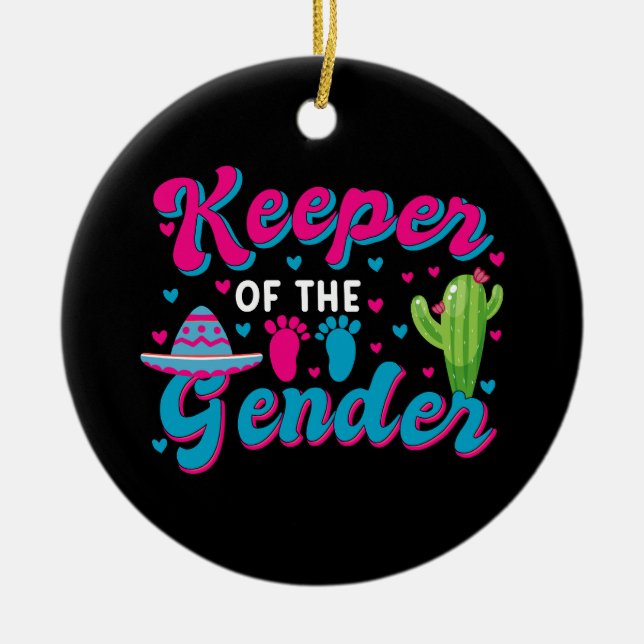 Mexican Gender Reveal Cinco de Mayo Baby Shower  Ceramic Ornament (Front)