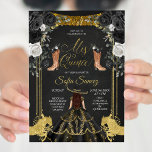 Mexican Girl Charra Mis Quince Black Invitation<br><div class="desc">Mexican Girl Charra Mis Quince Black Invitation</div>