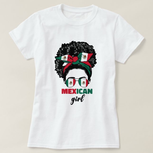 Mexican Girl For Women Ladies Mexicana Mexico City T-Shirt (Design Front)