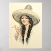 Mexican Girl - Vintage Art