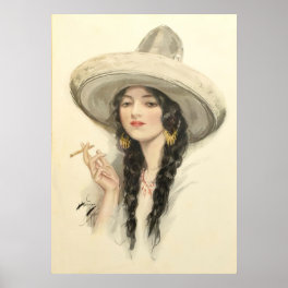 Mexican Girl - Vintage Art Poster