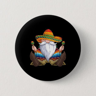 Mexican Gnome Cinco De Mayo Serape Poncho Men Wome Button