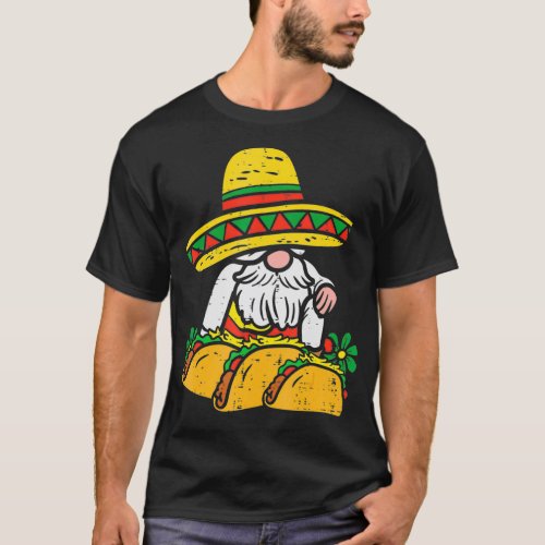 Mexican Gnome Sombrero Tacos Cinco De Mayo Fiesta  T_Shirt
