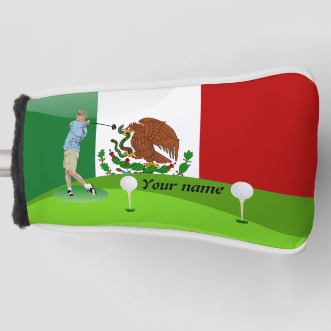 Mexican golfer golf head cover (Front)