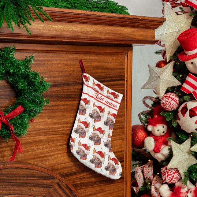 Mexican Hairless Dog Breed Christmas Stars Small Christmas Stocking (Creator Uploaded)