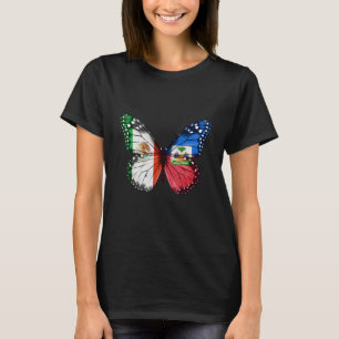 Mexican Haitian Flag Butterfly T-Shirt